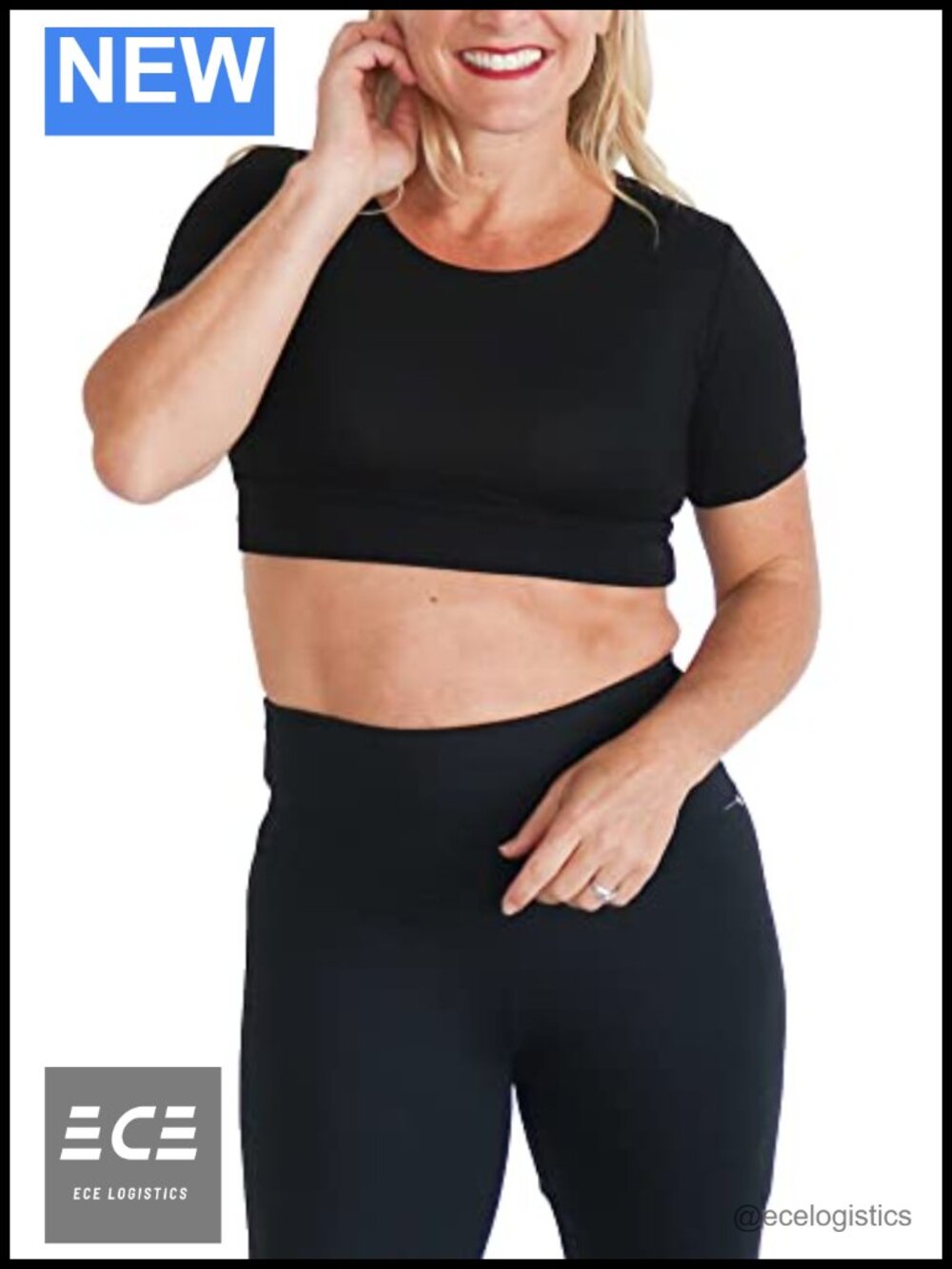 Reversible Crop Top Short Sleeve Crew Neck Layering Tee for Women